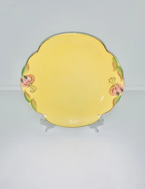 Royal Winton, Grimwades - Yellow Tigerlily, tab handled cake / gateau plate