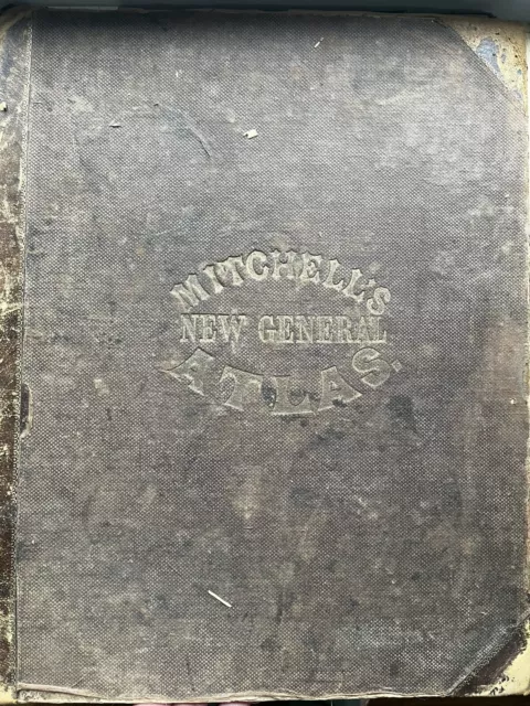 Civil War Era 1862 Mitchell's New General Atlas Hand Colored Maps - 47 Maps