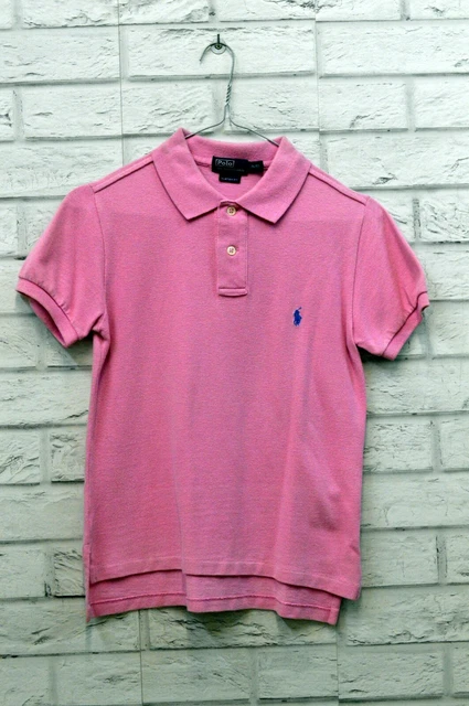 Polo Bimbo Ralph Lauren Taglia 8 10 Anni Cotone Rosa Manica Corta Bambino  Usata