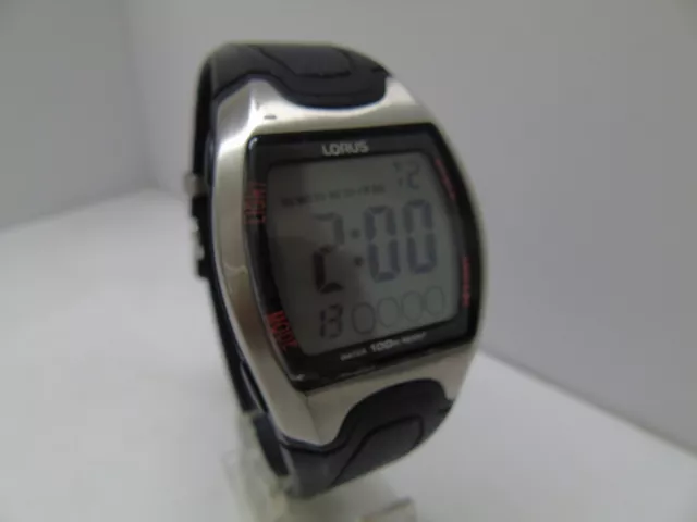 LORUS BY SEIKO DIGITAL WATCH R2327CX 9 ALARM STOPWATCH NEW