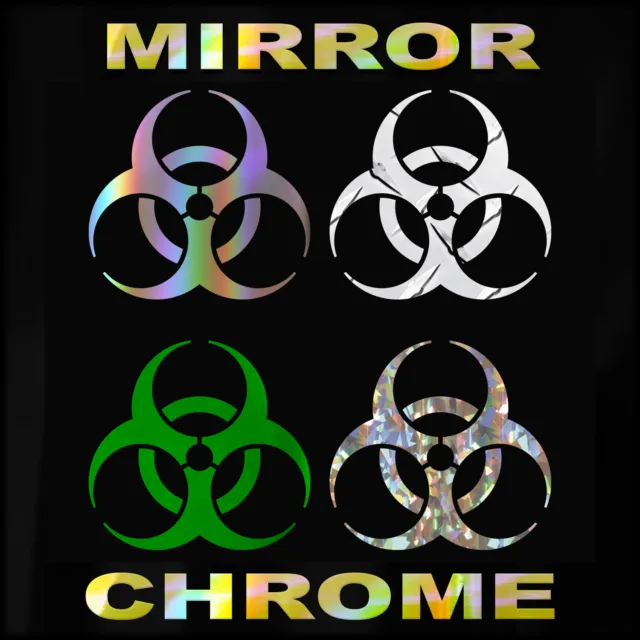 Biohazard Sticker - Bio-Hazard Toxic Decal - Select Chrome Color And Size