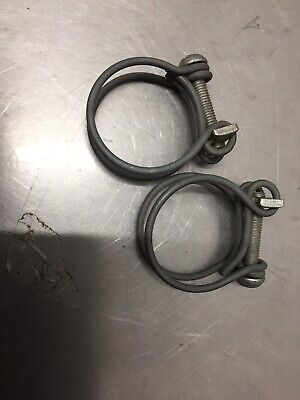 Double Wire Hose Clip Galvanised 25mm - 28mm 2 Off