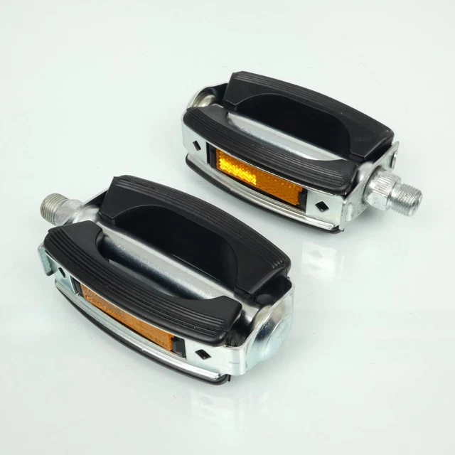 Paire De Pédales Blanches Union Type Lyotard - Filetage M14 - Pour Mobylette MBK, VSX, Solex, Cyclo