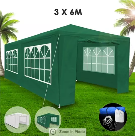 Green Walled Waterproof Outdoor Gazebo Fully Waterproof & UV Resistant 120G PE