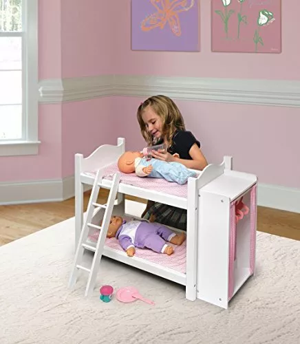 Doll Bunk Beds w/Ladder and Storage Armoire
