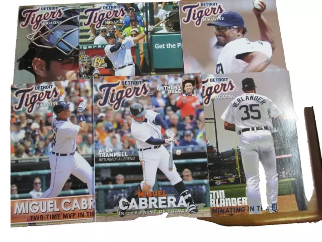 lot of 6 Detroit Tigers Magazine Baseball programs 2011-2015 Cabrera Verlander