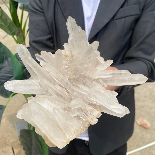 3.1lb Large Natural Clear White Quartz Crystal Cluster Rough Healing Specimen 11