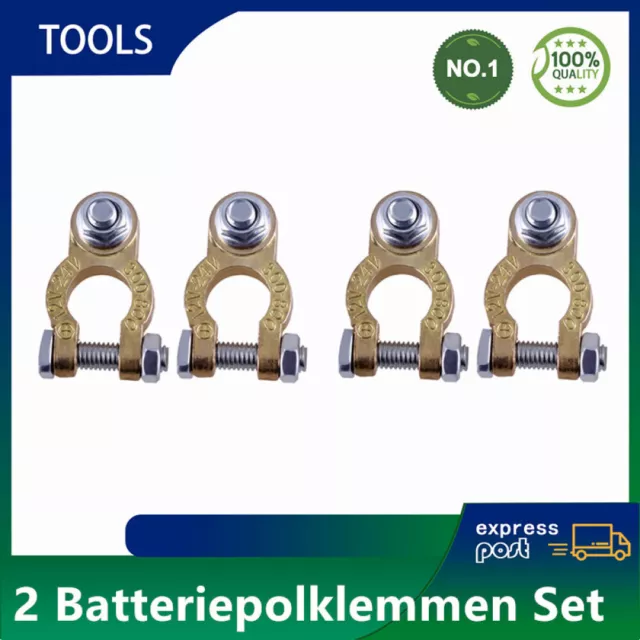 BATTERIE KLEMME M8 12V und 24V Polklemmen Autobatterie 2er Set  Plus-Minuspol EUR 14,08 - PicClick DE