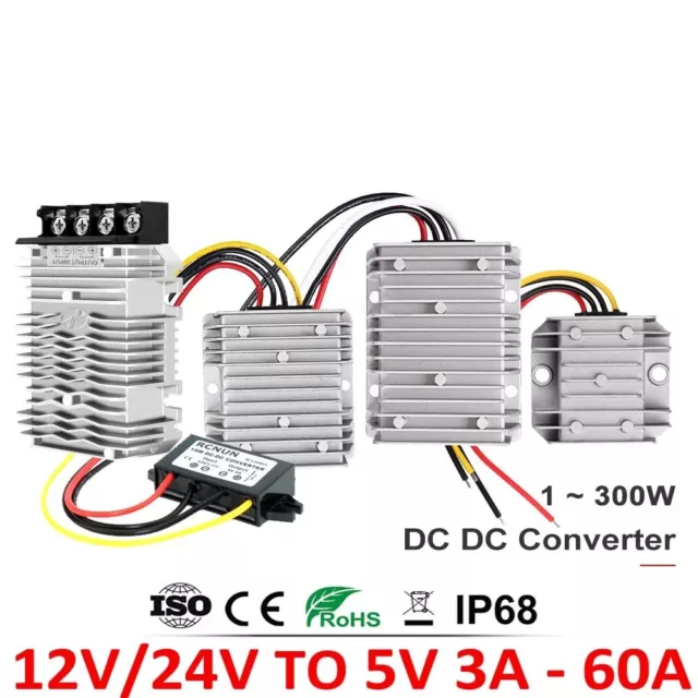 DC DC Step Down Converter Regulator Reliable Car LED Power Supply Kit 12-24V