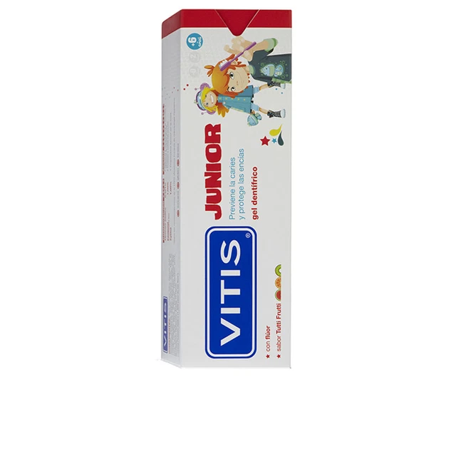 Higiene Vitis unisex JUNIOR gel dentífrico con flúor #Tutti Frutti 75 ml