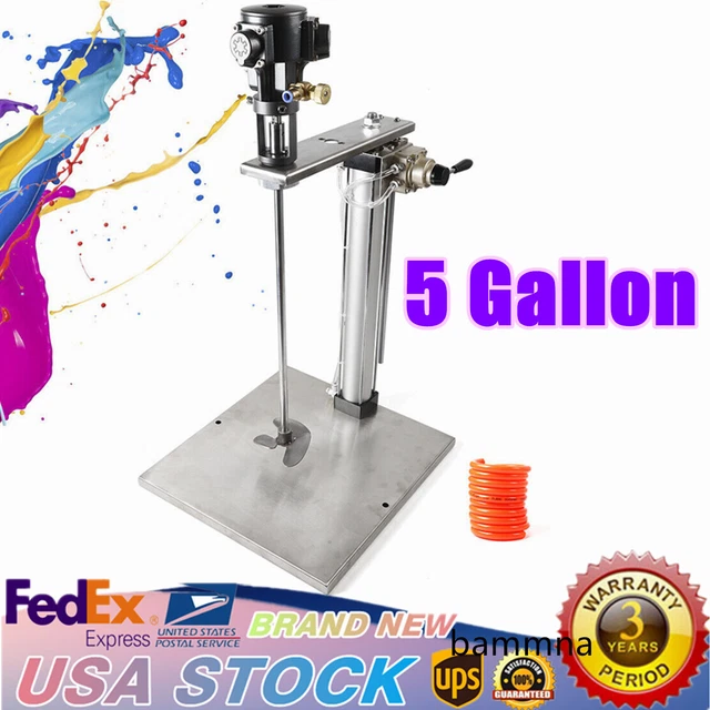 5 Gallon Pneumatic Mixer w/Stand Tank Paint Blender Mixer Agitator & Power Stand