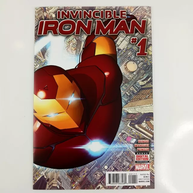 Invincible Iron Man #1 2015 Marvel Brian Bendis Cardstock Wrap Around Cover