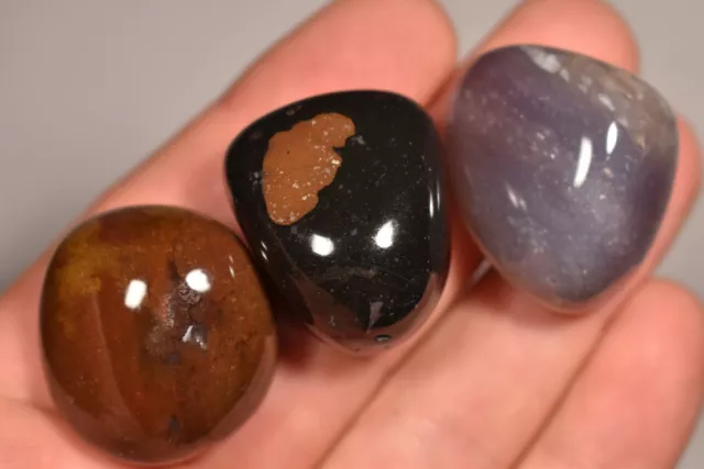 3 SARDONYX Tumbled Stones 68g Healing Crystals, Chalcedony, Strength Protection