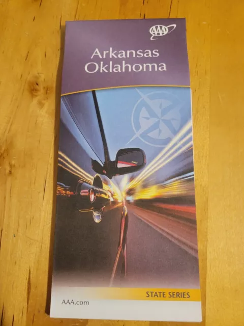 ARKANSAS OKLAHOMA AR OK State Map AAA Road Tour Map NEW