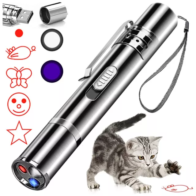 4 in 1 Laserpointer LED Taschenlampe Präsentation Katzen Spielzeug Laserlicht