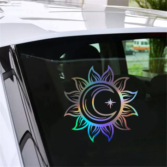 2X Sun Moon Star Vinyl Art Decal Motorcycle Window Laptop Wall Car Door Stickers 3