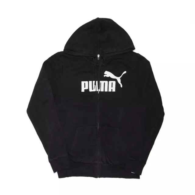 Felpa con cappuccio normale PUMA da donna nera cerniera intera S