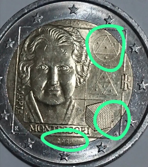 2 EURO Maria Montessori 2020 Rara