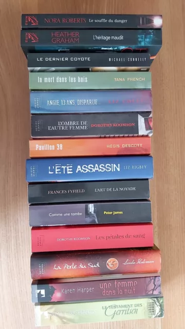 Lot 14 Livres Policier Thriller  Bon Etat Roberts - James - Graham - Connelly...