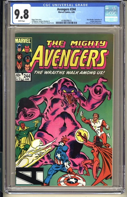 Avengers #244  CGC 9.8 WP NM/MT  Marvel Comics 1984 Captain America Vision v1