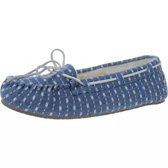Minnetonka Womens Lodge Trapper Blue Loafer Slippers 13 Medium (B,M) BHFO 2307