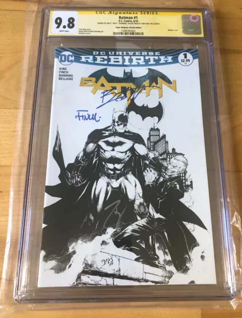 Batman 1 Benes Sketch Edition Cgc 9.8 Signed King, Finch, Batt (Publ. Aug 2016)