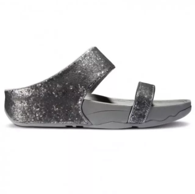 FitFlop Uk 6 US 8 Ciela Slide Slip On sandal in pewter/grey Sparkly