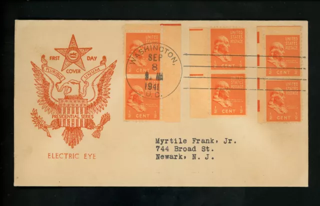 US FDC #803EE Fidelity M-6EE 1941 DC 1/2c Franklin Prexy Prexie Electric Eye