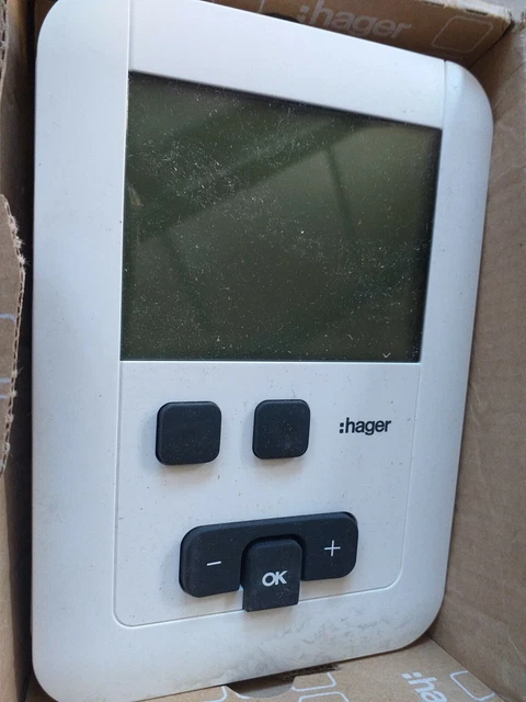 HAGER EK570 thermostat d'ambiance programmable digital hebdomadaire, 2 fils ECO 2