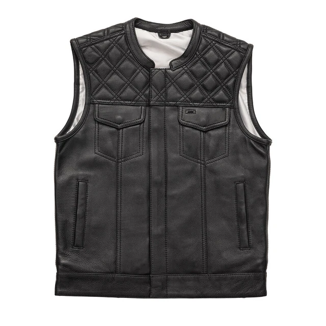 Men's New Motorcycle Club Style Bikers Leather Vest Classic Texas Flag Handmade