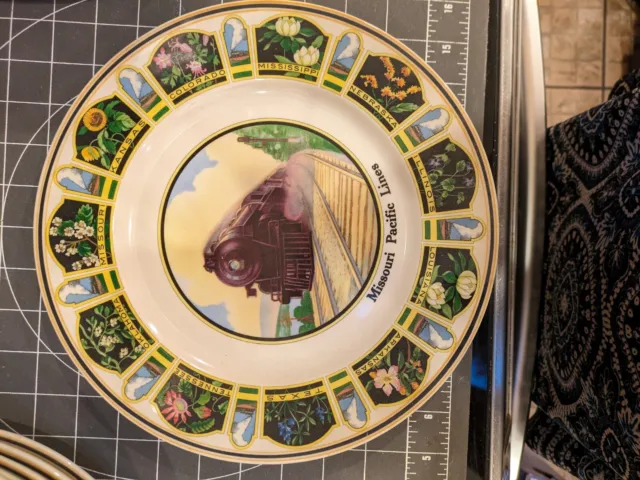 Used 1920 1930 Missouri Pacific lines O.P.CO. SYRACUSE Plate China 10.5" State