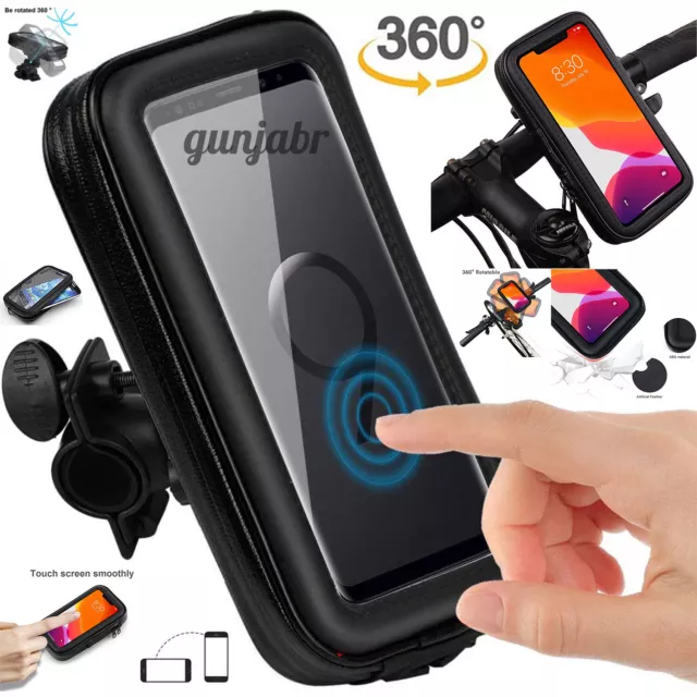 Bicycle Motor Bike 360 Waterproof Phone Case Mount Holder For All Mobile Phones