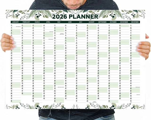 2026 WALL PLANNER Uk A1 Calendar 2026 Yearly 2026... £8.90 - PicClick UK