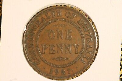 1927 - L - Australia Penny - Diecrack thru AUSTRALIA - F