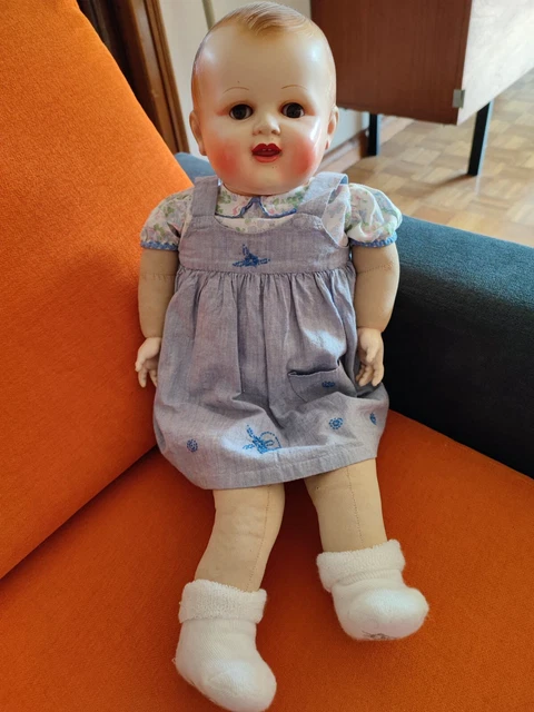 Baigneur celluloïd PetitCollin ancien 1950, 40cm
