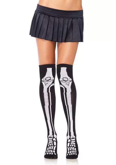 Acrylic Skeleton Over The Knee Socks, Halloween, Gothic, Punk, Bones, Horror
