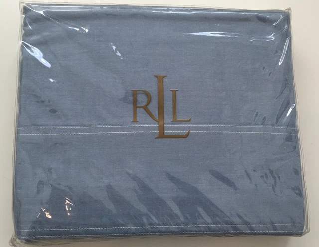 Ralph Lauren Home Lake Chambray Blue TWIN Flat Sheet NIP