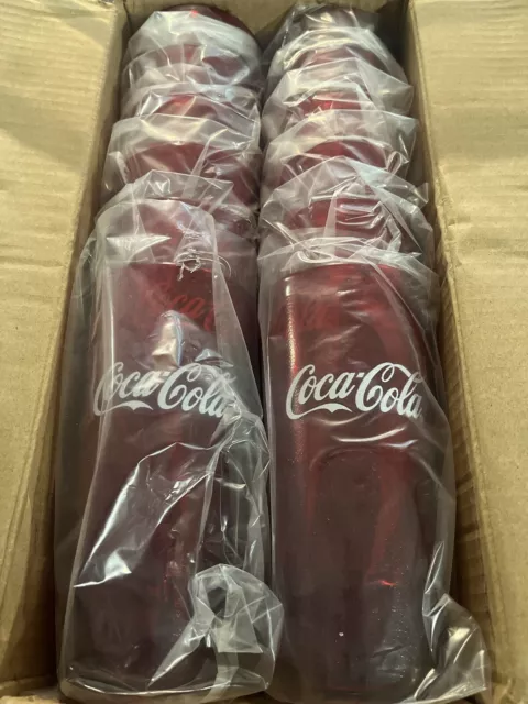 Coca Cola Red Textured Plastic Tumblers Cups 24oz New case 24 2 Dozen