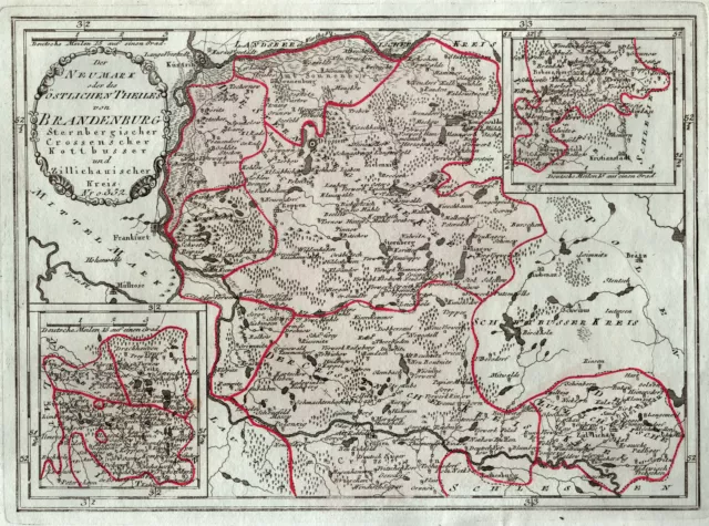 Neumark Nowa Marchia Sternberg Original Kupferstich Landkarte Reilly 1791