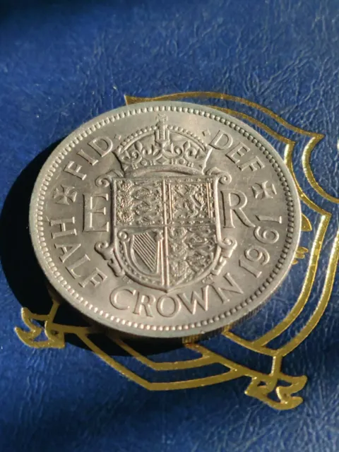 1961 Queen Elizabeth II Half Crown Coin Nice  Condition
