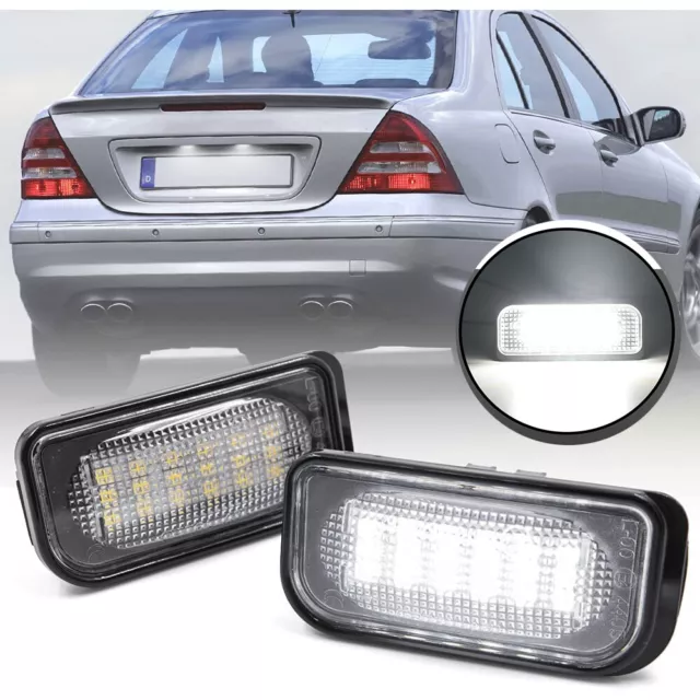 2 Pezzi Led Luce Targa Auto Per Mercedes-Benz C W203 CLK W209 SL R230 KB27 Luci Posteriori Lampada Targa Sostuzione Diretta - Foto 4