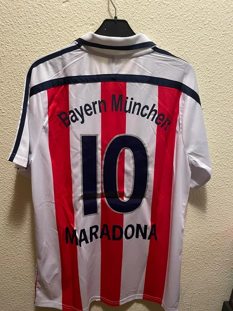 Maillot Football Vintage Maradona Napoli Vs Bayern Munich - Match D'adieu Matthäus - Occasion