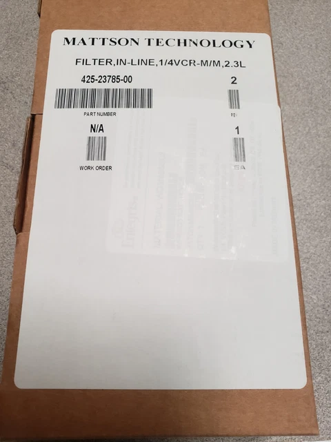Mattson Technologies INLINE GAS FILTER 1/4VCR M/M 2.3L 16706/33