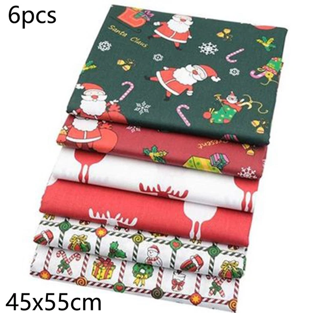 10 Piezas Patchwork Navidad 100% Algodón Festivo Hágalo usted mismo Patchwork Patchwork