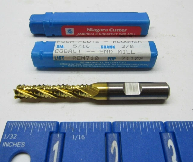 Niagara 5/16" 4-Flute Single End Cobalt High Speed Long Roughing End Mill