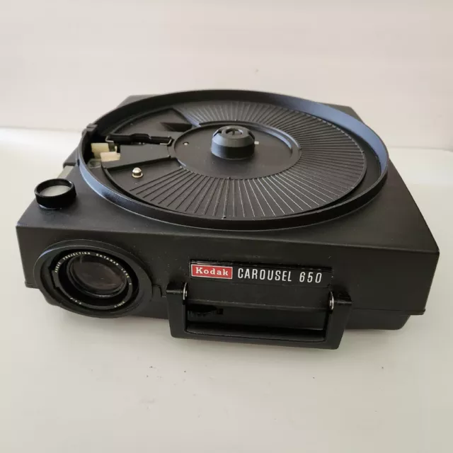 Kodak Model 650 Carousel Slide Projector W/ Carousel Tray Tested *Not serviced*