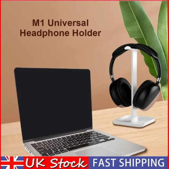 M1 Headphone Holder Hanger Earphone Desktop Display Stand Bracket (White) UK