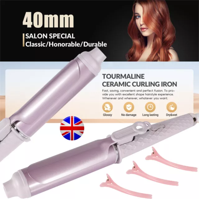 Curling Tongs 40mm Large Barrel Ceramic Curling Wand Curling Iron Hair Waver 87W