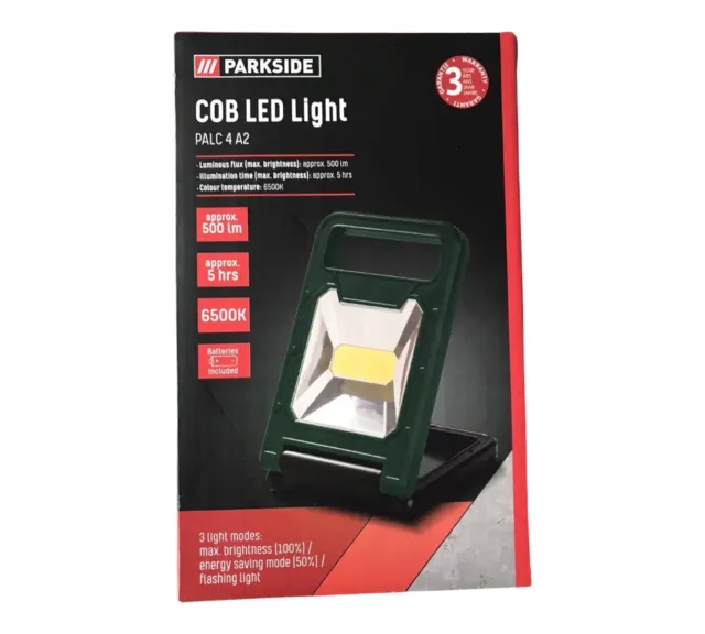PARKSIDE CORDLESS LED UK Bank Power PicClick light £22.99 C2 IP65 Work PAAL 6000 - Site/Area Light