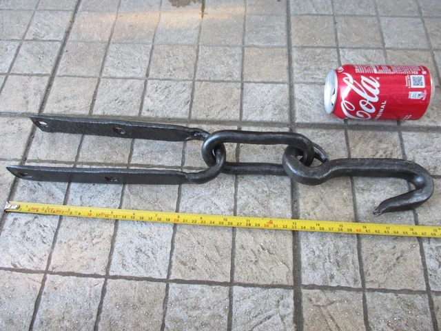 Antique Wrought Iron Strong Rustic Farm Hook Old Barn Tool Hanging Kitchen 12